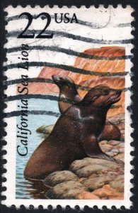 SC#2329 22¢ North American Wildlife: California Sea Lion (1987) Used