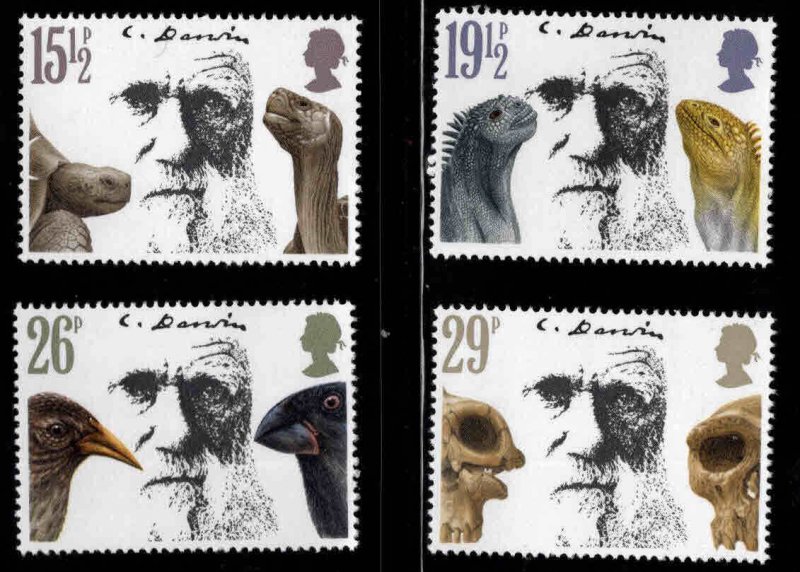 Great Britain Scott 965-968 MNH** Darwin stamp set