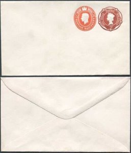 ESC971 QEII 2d and KGVI 1/2d Compound Stamped to Order Envelope Approx 89mmx152