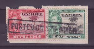 Gambie Gambia Cancelled Steamer Parcel 2p + 1/2p Elephant Posted on steamer Full