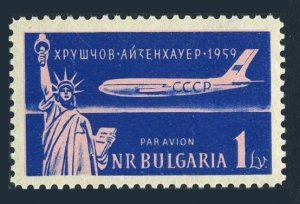 Bulgaria C78, lightly hinged. Mi 1141. Visit of Khrushchev to US, 1959. TU-110.