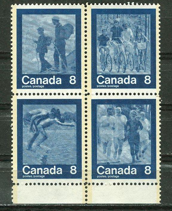 Canada # 632a Olympics - Keep Fit block/4  see arrangement (1) Mint NH