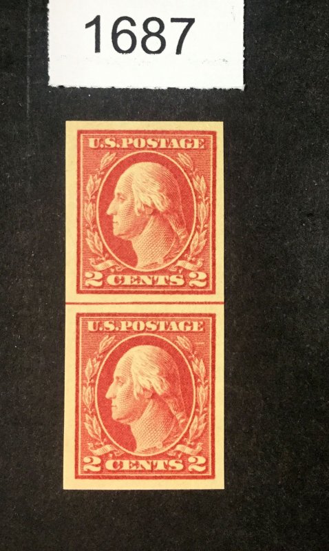 MOMEN: US STAMPS  #482 LINE PAIR MINT OG NH XF LOT #1687