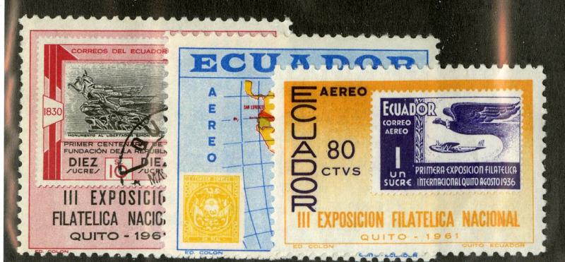 ECUADOR C383-5 MNH SCV $2.55  BIN $1.45 STAMPS ON STAMPS