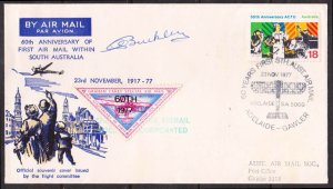 AUSTRALIA 1977 60th ANNIV. OF 1st AIR MAIL WITH SOUTH AUSTRALIA COVER WH CANCL.