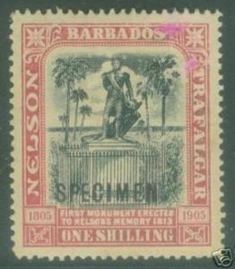 BARBADOS NELSON SG151 OVERPRINTED SPECIMEN