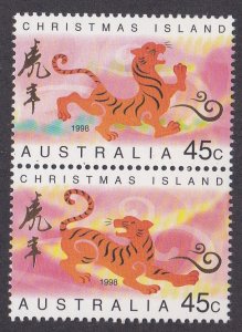 Christmas Island # 411a, New Year - Year of the Tiger, NH, 1/2 Cat.