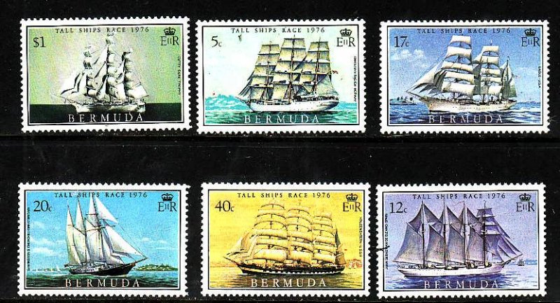 Bermuda-Sc #337-42-unused NH set-Sailing-Tall Ships-1976-