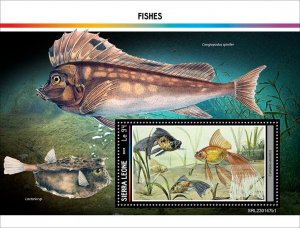 SIERRA LEONE - 2023 - Fishes - Perf Souv Sheet #1 - Mint Never Hinged