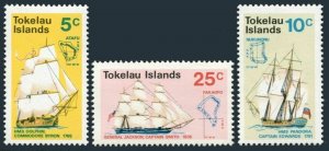 Tokelau 22-24, MNH. Michel 15-17. Discovery of Tokelau. Ships, Map. 1970.