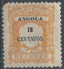 Angola J24 (mh, creased) 3c postage due, org w/blk print (1921)