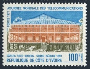 Ivory Coast 315, MNH. Mi 383. World Telecommunications Day, 1971. Cable Station.