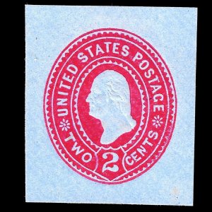 WCstamps: U.S. Scott #U361 / 2c Cut Square On Blue, VF, Unused / CV $55