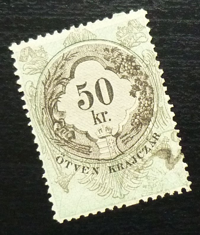 Austria c1868 Hungary MILITARY BORDER Rare Overprinted Revenue Stamp 50 KR A15