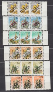 J39862, JL Stamps  1977 south africa mnh strips 3 ovpts non scotts see details