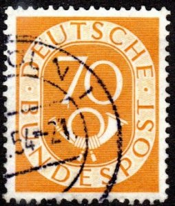 Germany 683 - Used - 70pf Post Horn (1951) (cv $16.80)