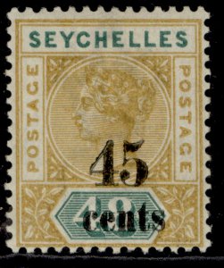 SEYCHELLES QV SG20, 45c on 48c, LH MINT. Cat £35. 