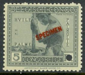 BELGIAN CONGO 1923-27 5Fr Palm Oil Scott 110 SPECIMEN MNH