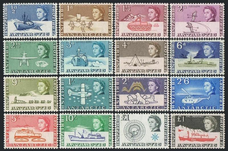 Br Antarctic Territory 1-15,24,MNH. Antarctic Expedition.1963/1969.Ships,Plane,