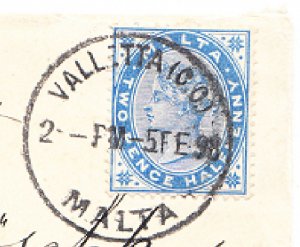 MALTA cover postmarked 5 Feb. 1898 to Berlin