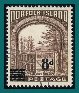 Norfolk Island 1958 Surcharge 8d, used #22,SG22