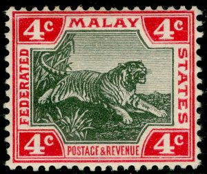 MALAYSIA - Federated Malay SG36d, 4c black & rose, LH MINT. WMK MULT CA