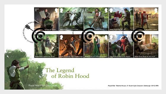 Stamps of Great Britain ( pre order) 2023 -The Legend of Robin Hood - First Day