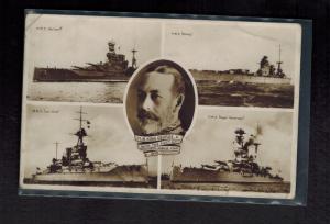 1935 Portsmouth England Jubilee Postcard Cover to Wales King George V Royal Navy