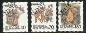 LIECHTENSTEIN Scott 756-758 used CTO 1983 set