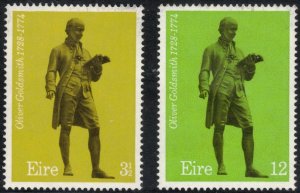 IRELAND 1974 Oliver Goldsmith Death Centenary; Scott 341-42, SG 360-61; MNH