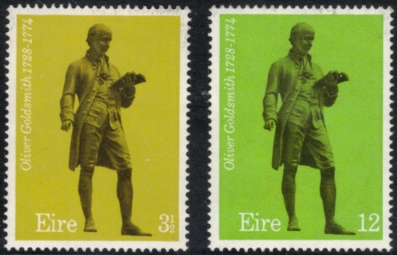 IRELAND 1974 Oliver Goldsmith Death Centenary; Scott 341-42, SG 360-61; MNH