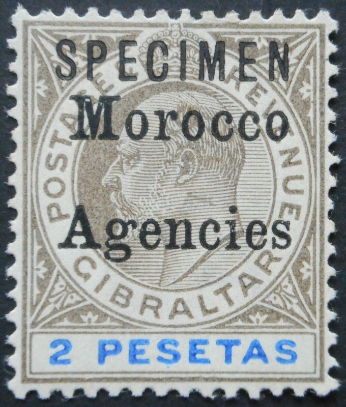 Morocco Agencies 1903 EVI Two Pesetas opt SPECIMEN SG 23s mint