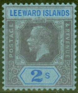 Leeward Islands 1922 2s Purple & Blue-Blue SG74 Fine Very Lightly Mtd Mint 