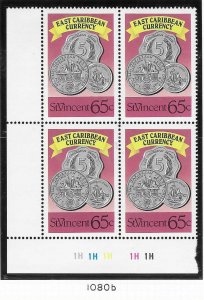 St.Vincent  #1080b  East Caribbean Currency Block of 4 (MNH) CV $1.80