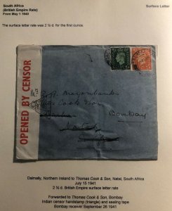1941 Dalmally N Ireland England Censored Cover To Bombay India