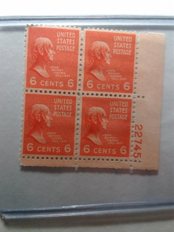 SCOTT # 811 PLATE BLOCK MINT NEVER HINGED GEM !! 1938