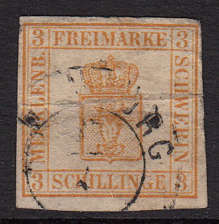 Mecklenburg Schwerin #2, used, crease, Please see the description.