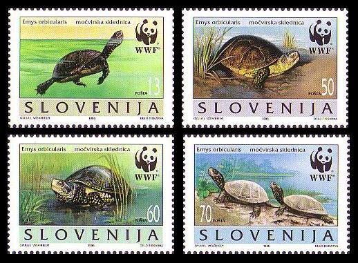 Slovenia WWF European Pond Tortoise 4v SG#279-282 SC#247 a-d MI#131-134