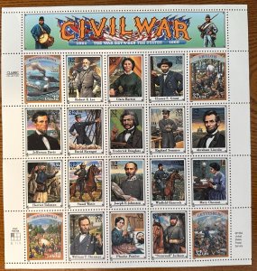 US # 2975 Civil War pane of 20 32c 1995 Mint NH CV  $32.50