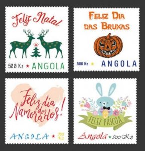 Angola - 2019 Personalized Holiday Stamps - Set of 4 Stamps - ANG190128a