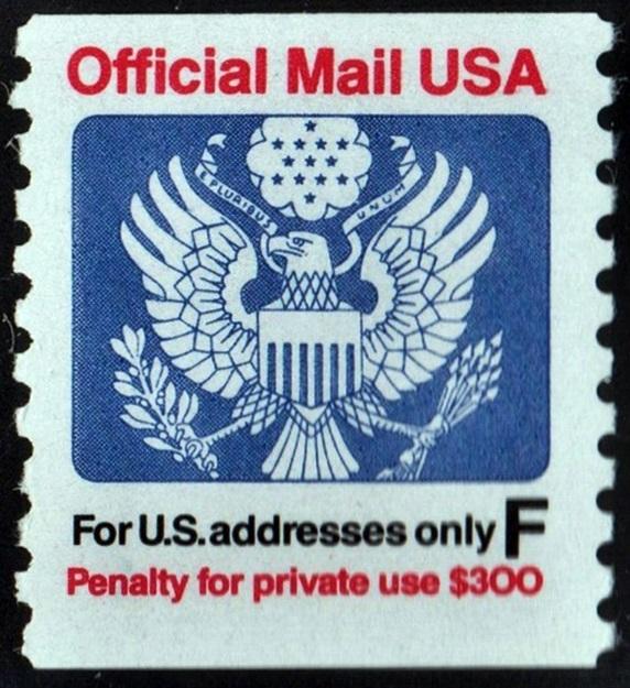 SC#O144 (29¢) U.S. Addresses F Rate Official Mail (1991)