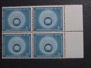 ​UNITED NATION-1957-SC#51-UN EMERGENCY FORCE BADGE -OFFICE NY MNH BLOCK VF