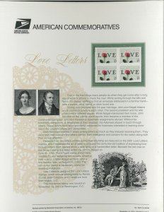 USPS COMMEMORATIVE PANEL #644 LOVE LETTERS #3551