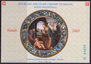 Sovereign Military Order of Malta 2003 Christmas Sass.Bl.73 MNH