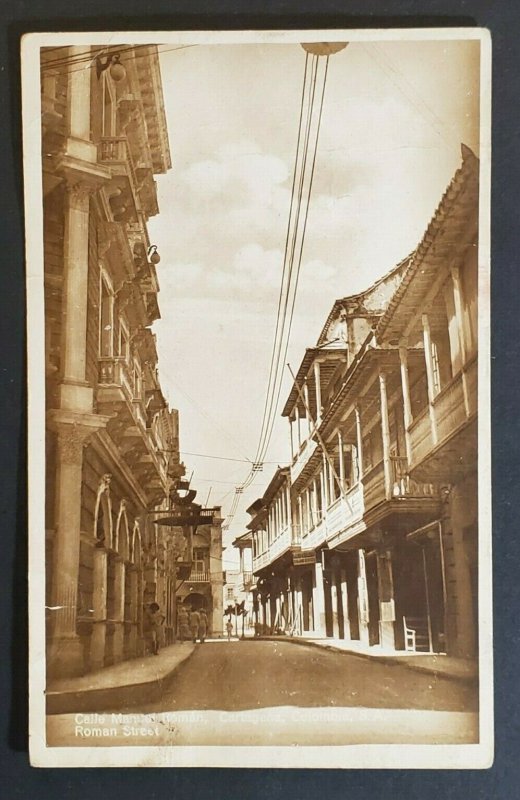 1933 Colombia Glen Ridge New Jersey Roman Street Cartagena RPPC Postcard Cover