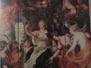 ​CENTRAL AFRICA-NUDE ARTS PAINTING-BY PETER PAUL RUBENS-EST.$12 MNH S/S-VF
