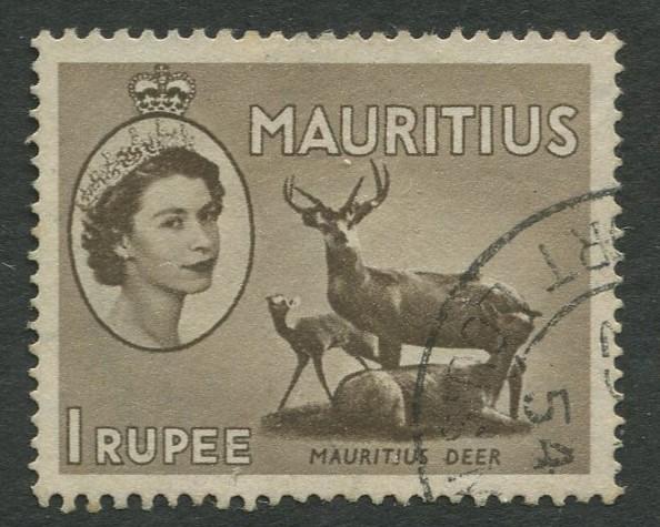 Mauritius - Scott 262 - QEII Definitives -1954 -VFU -Single 1r Stamp