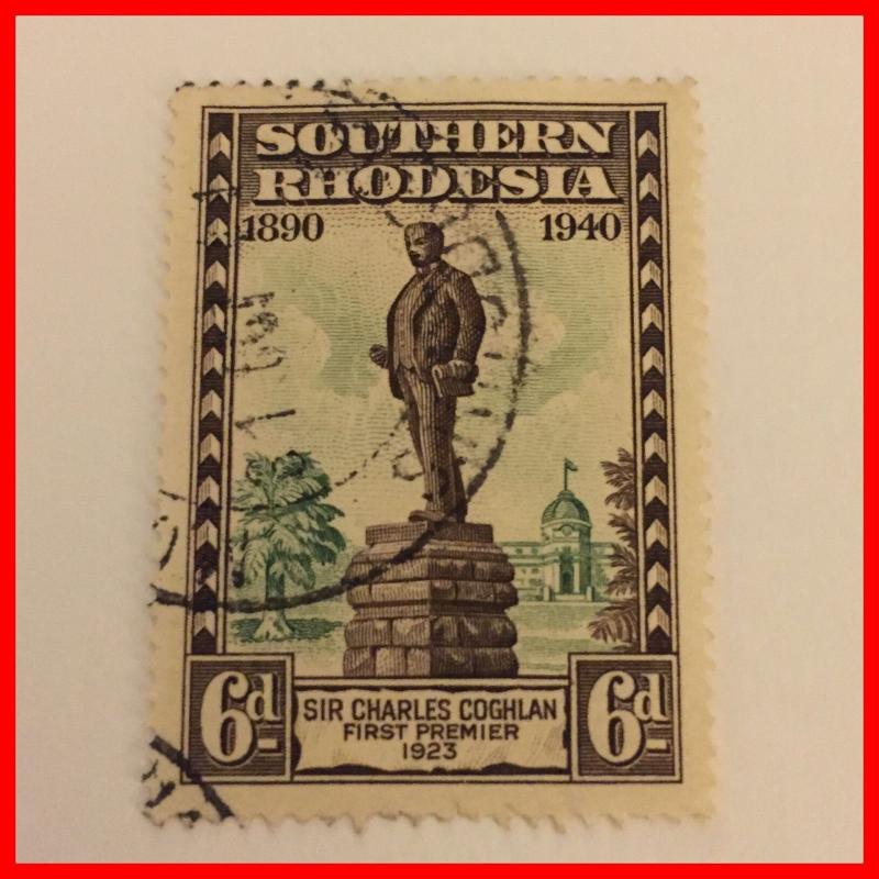 Southern Rhodesia 1940 Centenary  6d stamp Fine Used