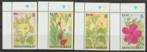 Montserrat SG 932 - 935 set of 4  MUH -  Flowers - margin...