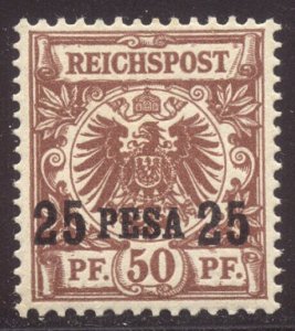 GERMAN EAST AFRICA #5 Mint NH - 1893 25p on 50pf Red Brown